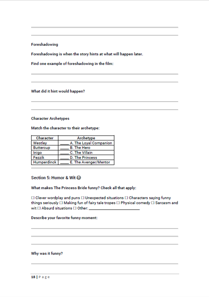 The Princess Bride Valentine’s Day ELA Lesson (Grades 6–8) | Teaching ...