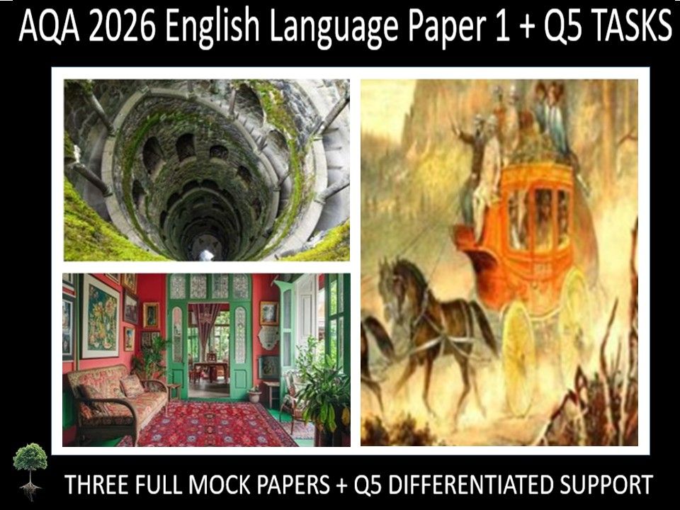 Three AQA 2026 GCSE English Language Paper 1 Mocks | Q5 TASKS