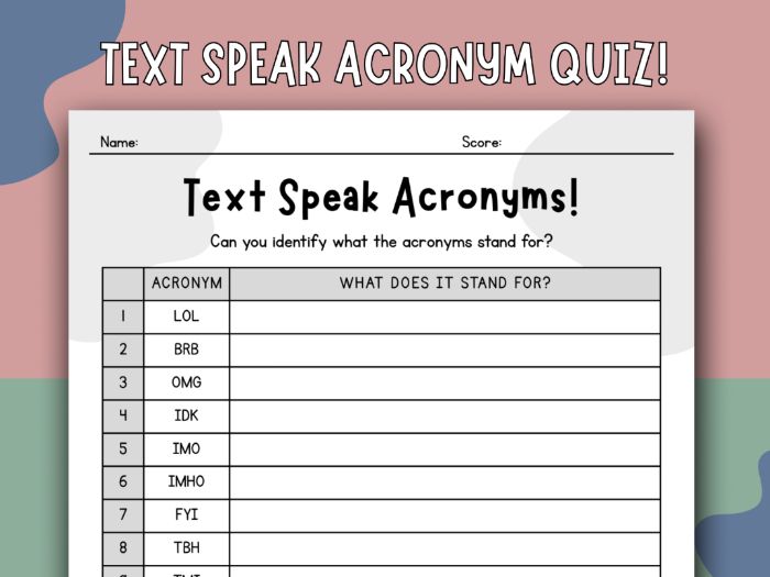 Text Speak Acronyms
