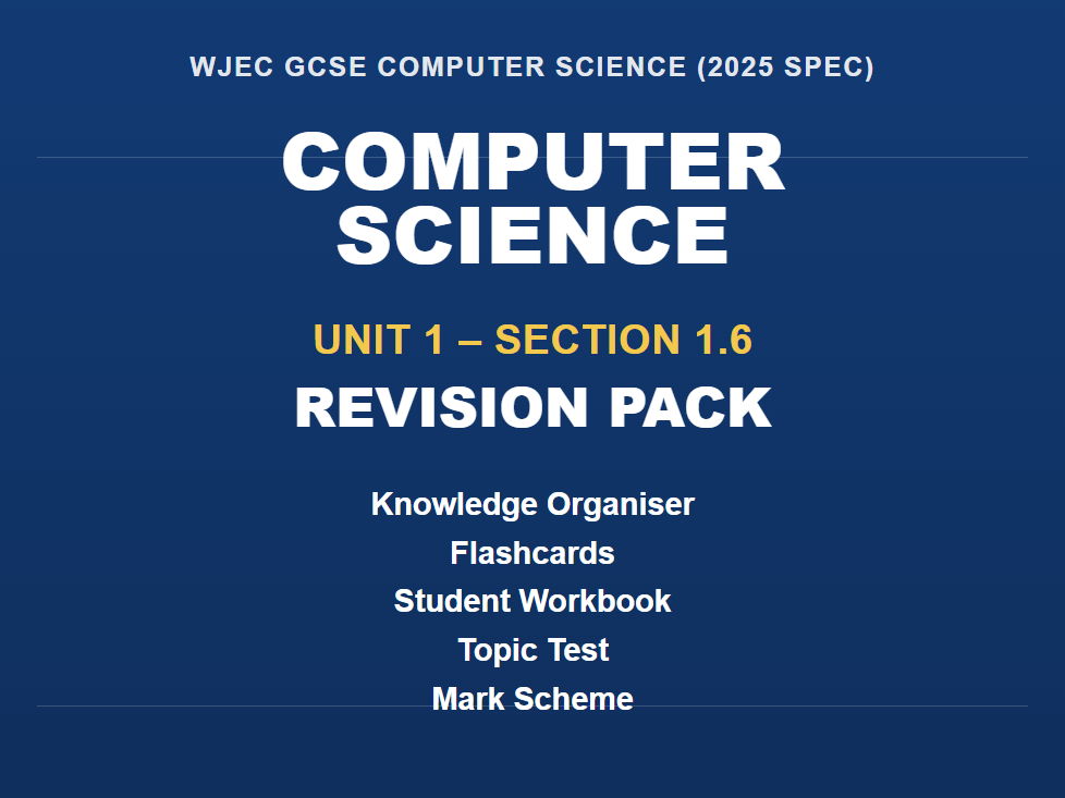 NEW WJEC GCSE Computer Science – 1.6 Logical Operations – Complete Revision Pack