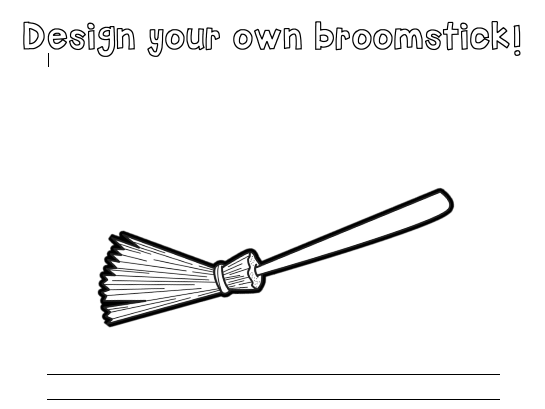 Design your own broomstick with writing lines