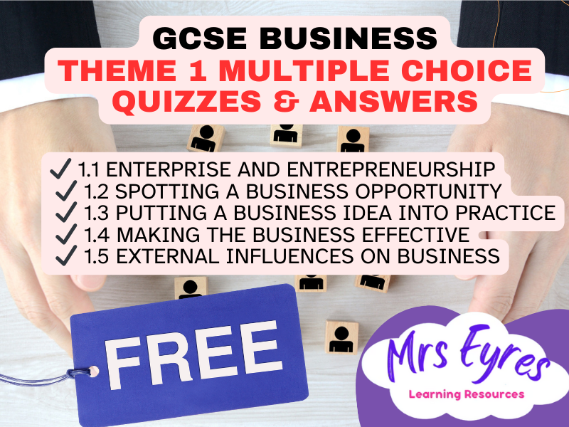 FREE GCSE Business Theme 1: Investigating Small Business – Multiple Choice Question Banks