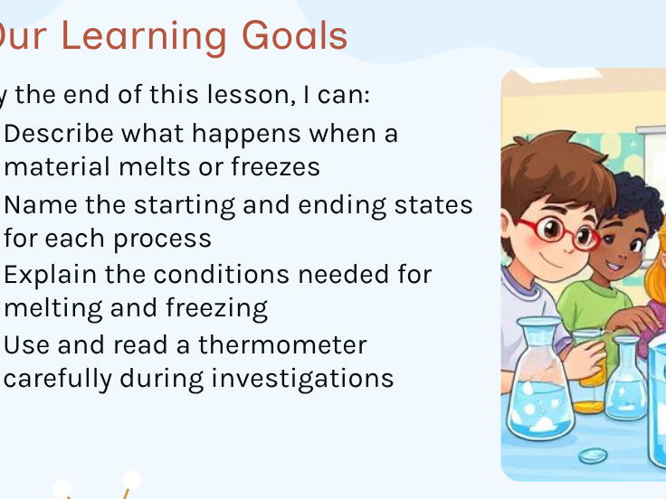 To describe melting and freezing - PPT and Worksheet