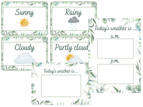 Weather cards and poster - EYFS and KS1