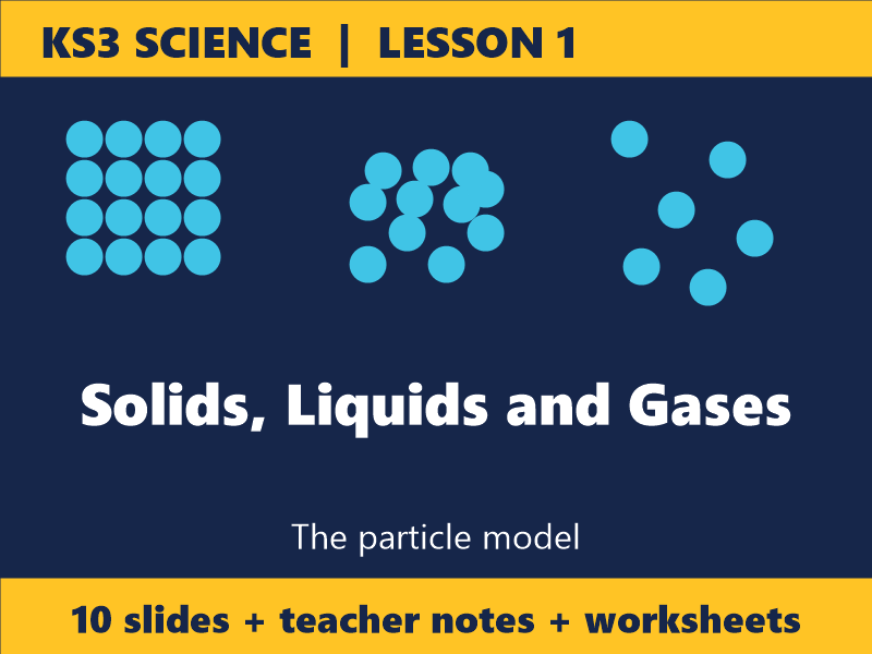 Solids, Liquids and Gases, Year 7 KS3 Particle Model Lesson, PowerPoint plus Worksheets