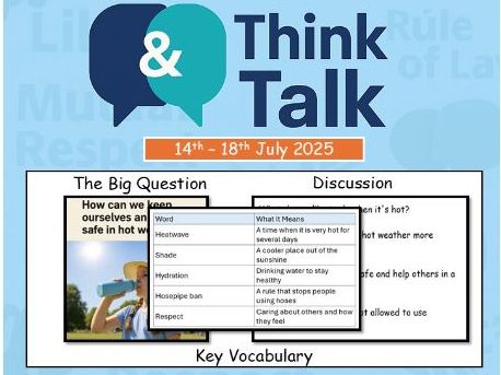 Think & Talk - Keeping Safe in hot weather 14th-18th July 2025