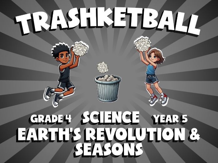 Earth’s Revolution & Seasons TRASHKETBALL Science Game | No-Prep Year 5 Review Activity