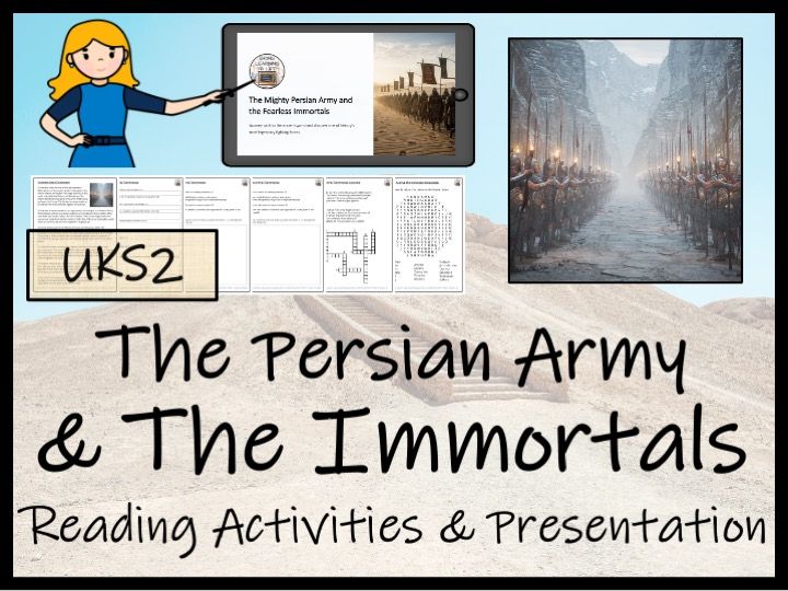 Persian Army & The Immortals Reading Comprehension Activities | Year 5 or Year 6