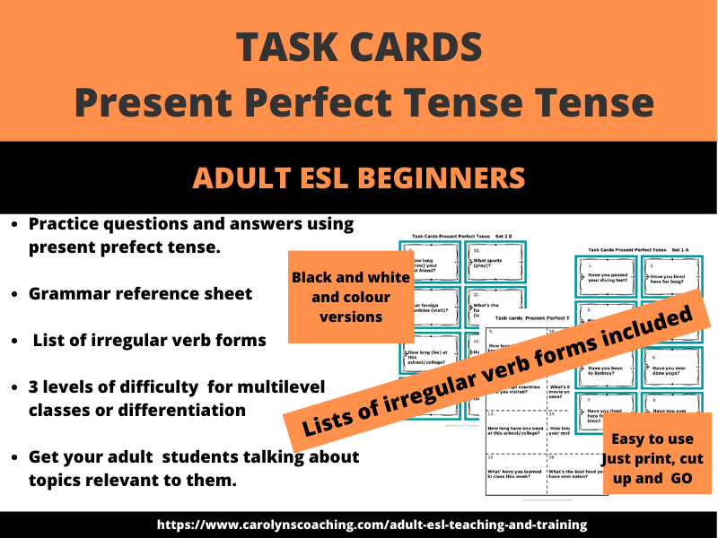 Adult ESL - Speaking Activity - Present Perfect