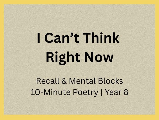 Poetry Starter: Close Word Analysis & Inference | Mist | Year 8 (KS3)