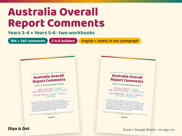 Overall Report Comments Years 3-6 AU