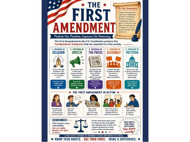 First Amendment 18"x24" Classroom Poster