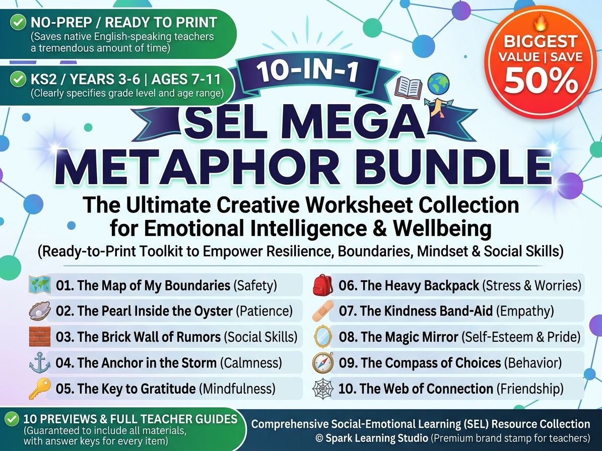 10-IN-1 SEL Mega Metaphor Activities Bundle: Emotional Wellbeing & Social Skills