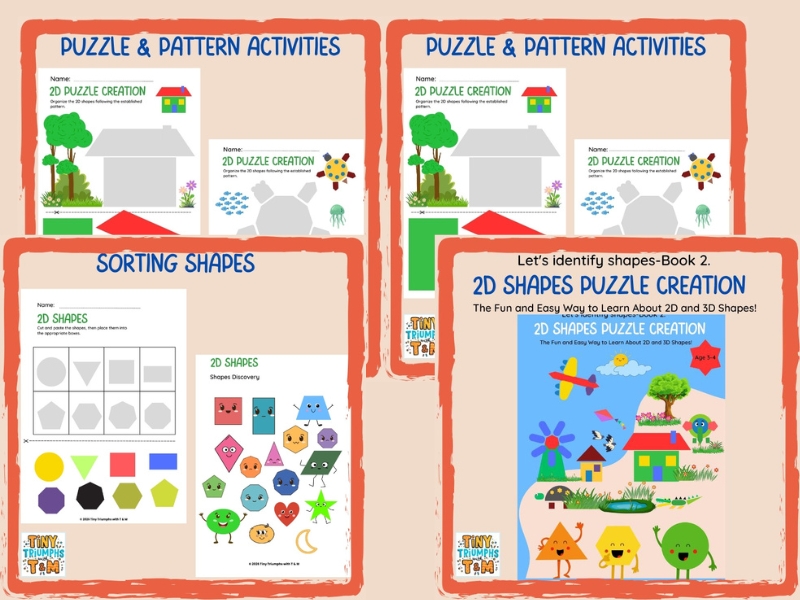 2D shapes Puzzle Creation learning shapes