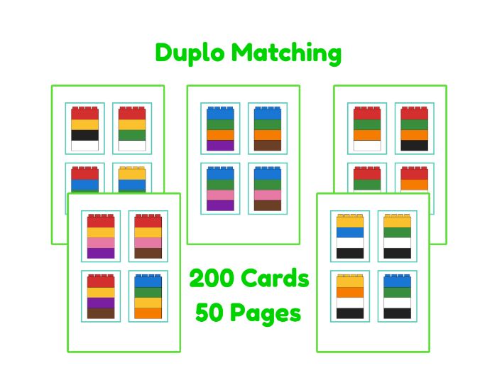 Duplo Colour Matching Cards EYFS, Lego Patterns, Colour Recognition Activity, Fine Motor Skills