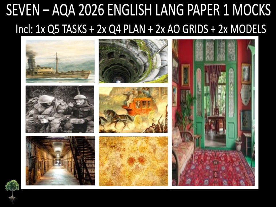SEVEN - AQA PAPER 1 | 2026 FULL MOCKS | Q5 TASKS | Q4 PLAN | AO GRIDS | MODELS