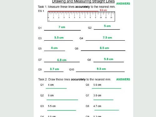 Measuring and Drawing Lines Worksheet