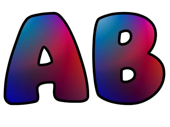 Blue Circles Purple Orange Fade Themed Lettering Set | Classroom Display | Upper & Lowercase, 0-9