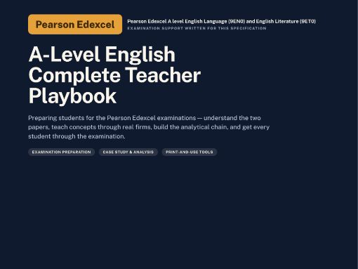 A Level English — Pearson Edexcel | Examination | Pearson Edexcel A level English Language