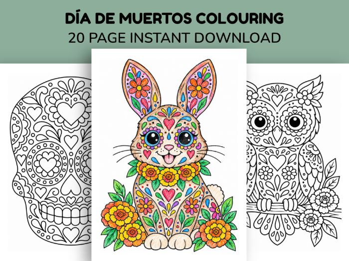 Día De Los Muertos Colouring Pages - Day Of the Dead