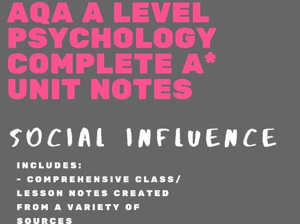 AQA A Level Psychology Social Influence bundle