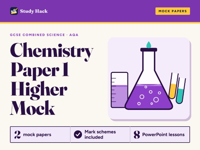 AQA GCSE Combined Science Trilogy Chemistry Paper 1 Higher Mock Pack