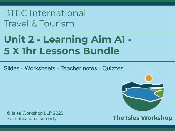 BTEC International  L2 Travel & Tourism Unit 2 A1