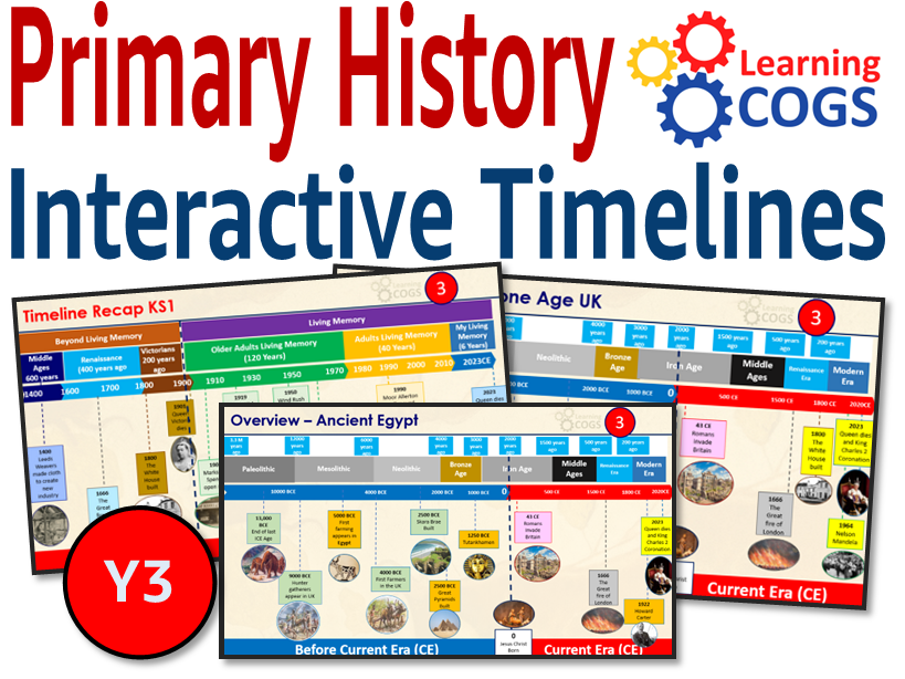 KS2 Chronology - Year 3 History Timelines – The Stone Age and Ancient Egypt