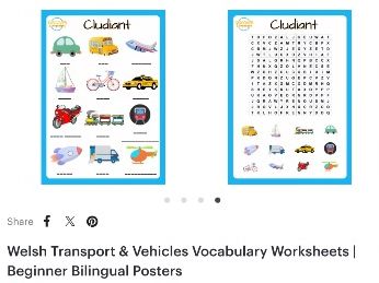 Welsh Transport & Vehicles Vocabulary Worksheets | Beginner Bilingual Posters