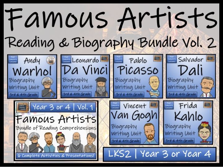 Famous Artists Reading Comprehension & Biography Writing Bundle Vol. 1 | Year 3 or Year 4