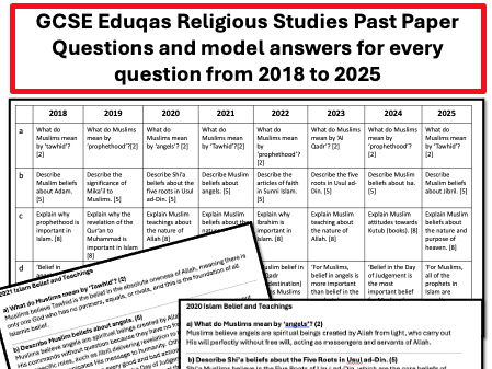 GCSE Eduqas Religious Studies Islam Beliefs Past Paper Qs and Grade 9 Model Answers