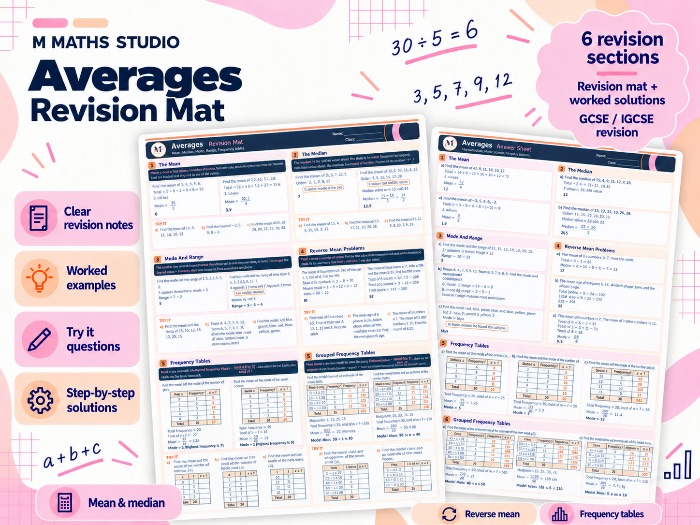Averages | A3 Revision Mat