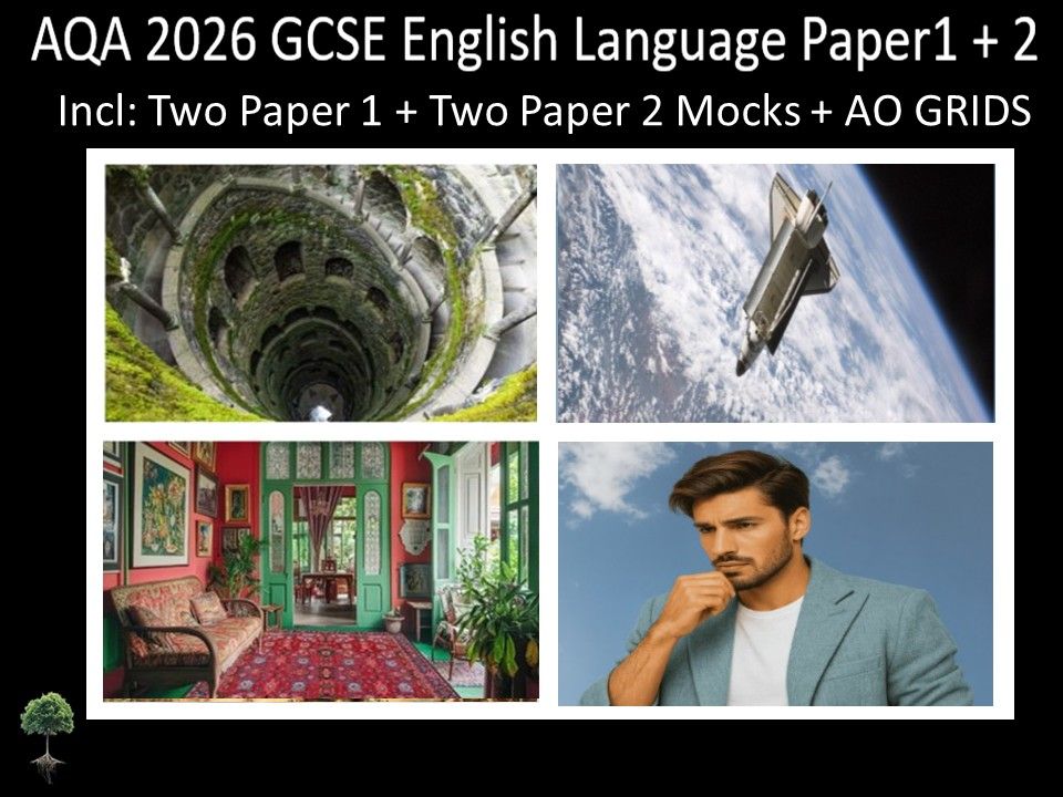 Four AQA 2026 GCSE English Language Paper 1 & 2 Mocks | AO Grids