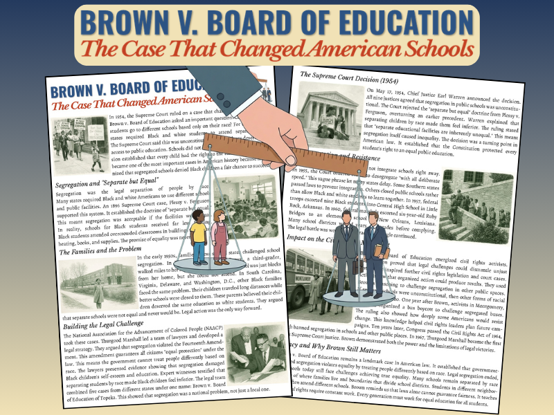 Brown v Board Education Reading KS2-3