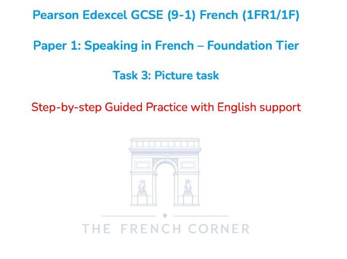 Pearson Edexcel GCSE French (1FR1/1F) – Speaking Task 3: Picture task – Foundation Tier 2026 onwards
