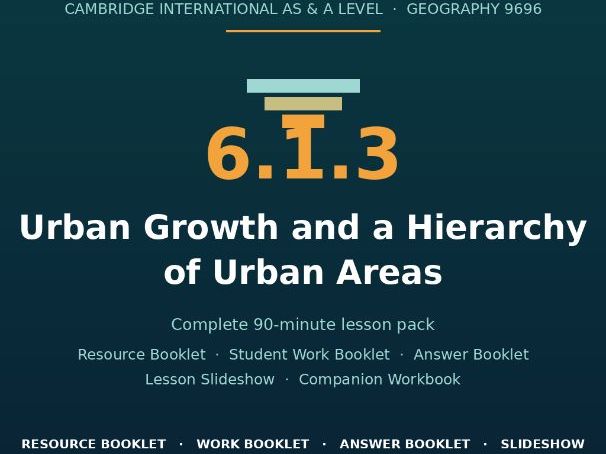 Cambridge International A Level Geography 9696 — 6.1.3 Urban Growth and a Hierarchy of Urban Areas: