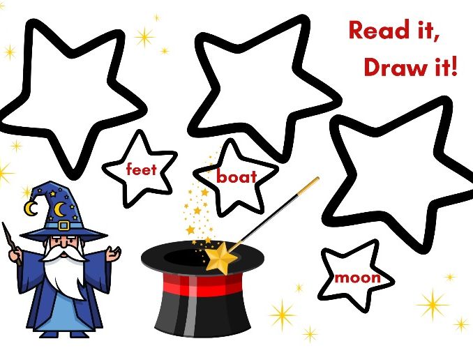 Phase 3 Phonics – Read the Word and Draw It (4 Worksheets)