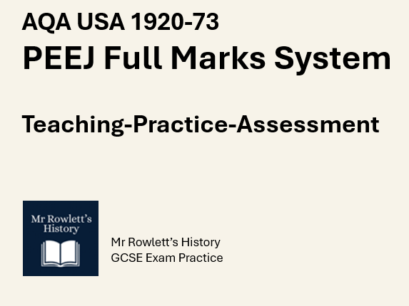 AQA GCSE History USA 1920–73: Complete Exam Practice Bundle | Questions 1–6 | PEEJ Method