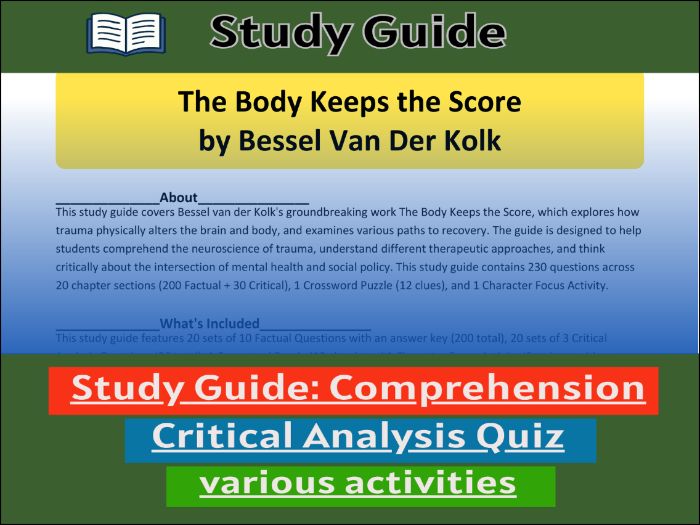 The Body Keeps the Score, study guide & Activities