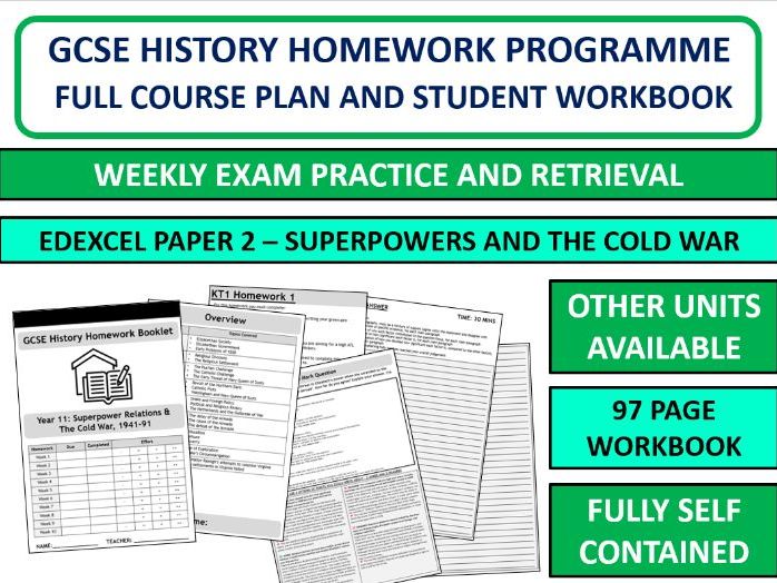 GCSE History: Cold War 1941–91 Homework & Exam Practice Booklet | Edexcel Superpower Relations | 10