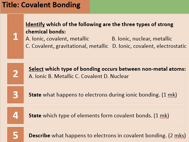 Covalent Bonding