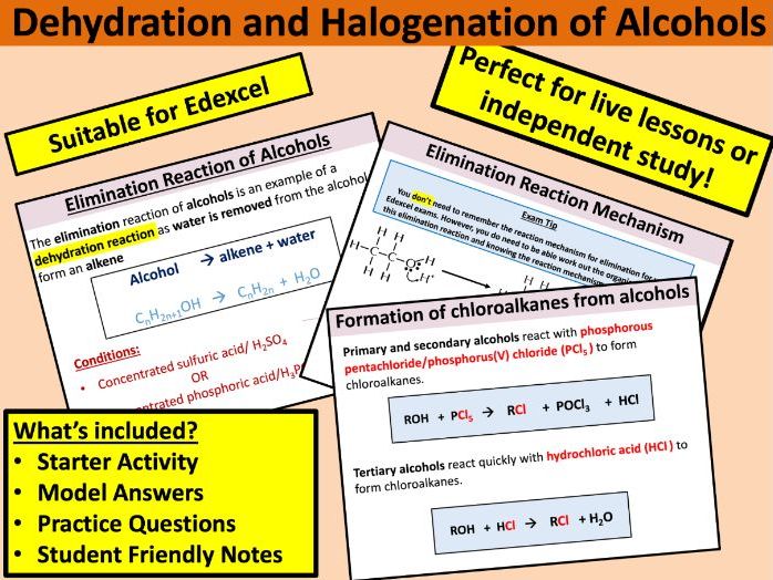 Dehydration and Halogenation of Alcohols