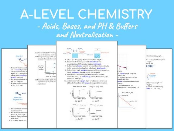 CONCISE A* A Level Chemistry Topic Acids, Bases, and PH & Buffers and Neutralisation Revision Notes