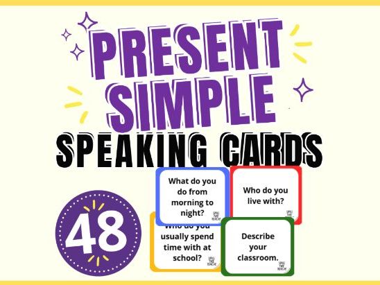 ESL Speaking Cards – Present Simple | 48 Fun Conversation Prompts (Kids & Teens)