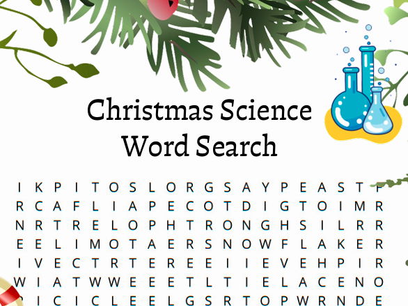 Christmas Science Word Search | Festive STEM Vocabulary | KS2/KS3
