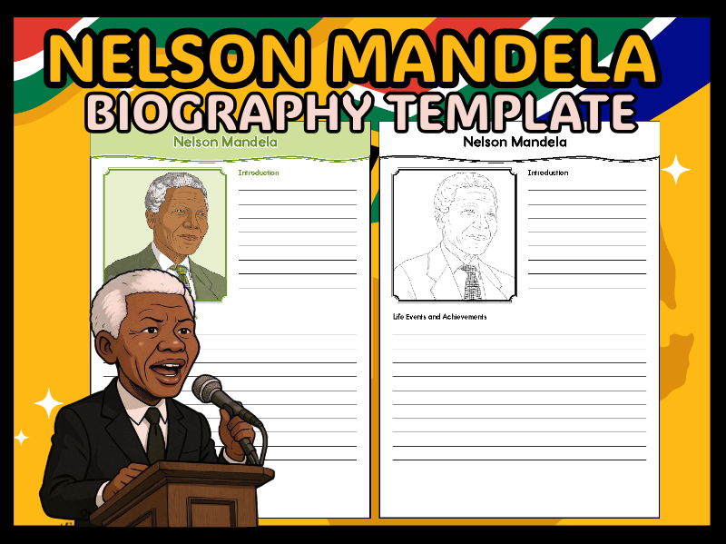 Nelson Mandela Biography Template | Life Events & Achievements Graphic Organizer