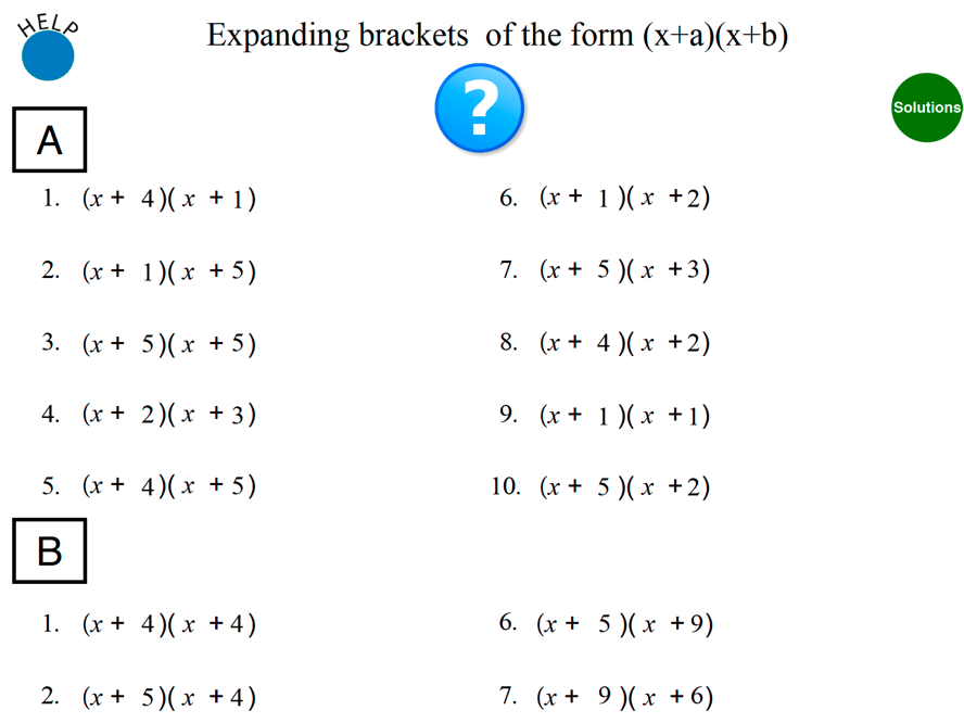 Expanding brackets . A Dynamic PDF Worksheet | Teaching Resources