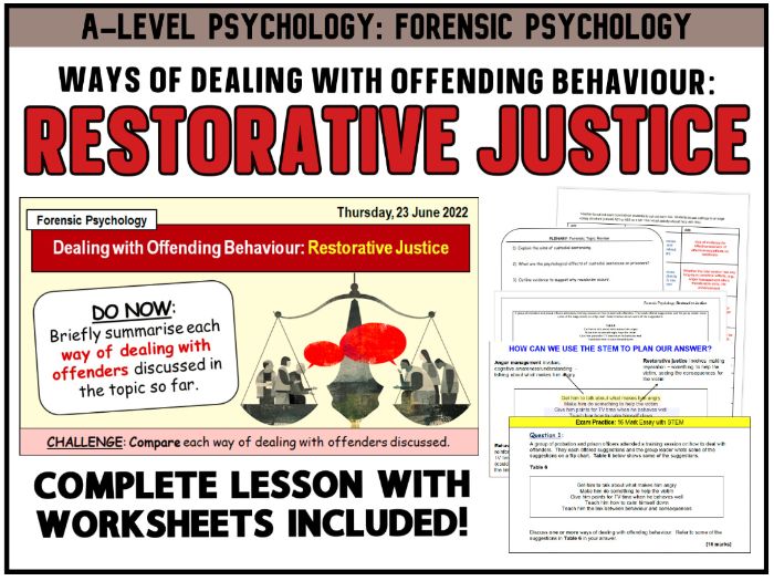 Alevel Psychology RESTORATIVE JUSTICE [DEALING WITH OFFENDERS