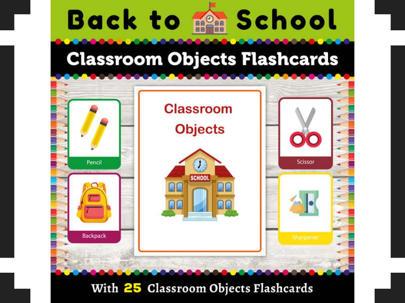 Classroom Objects Flashcards : Interactive Flashcards for Back to School