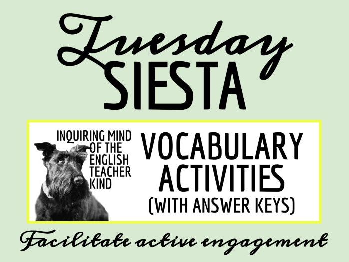 "Tuesday Siesta" by Gabriel Garcia Marquez Vocabulary Games